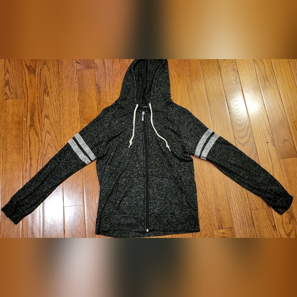 Black and white zip up hoodie